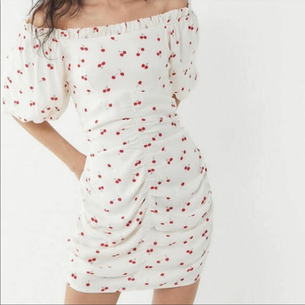 Urban Outfitters White Cherry Mini Dress